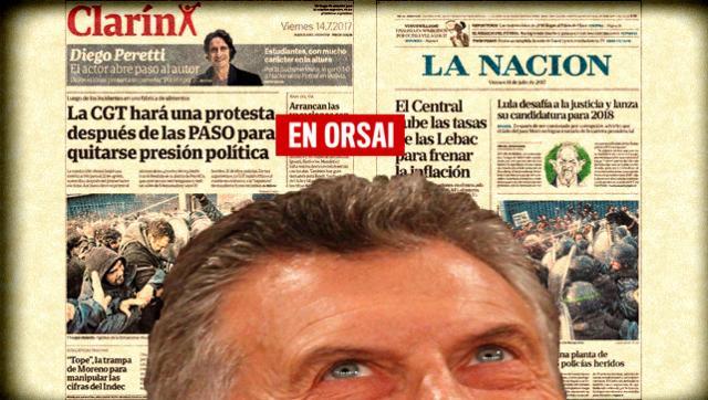 Mirá los insólitos titulares de los medios oficialistas sobre la represión en Pepsico