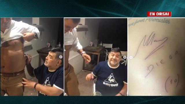 El mejor tatuaje de Maradona: en puño y letra de Diego