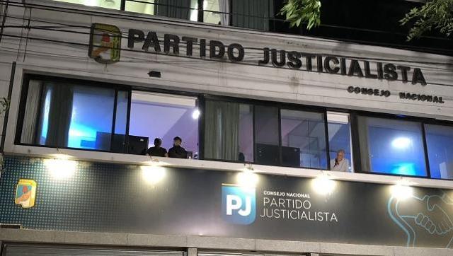 Mesa del Frente de Todos en la sede del PJ nacional