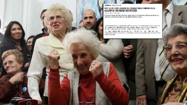 Abuelas de Plaza de Mayo: Con inmensa felicidad, anunciamos el encuentro del nieto 133