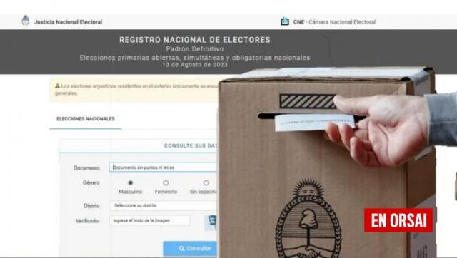 Consultá El Padrón Actualizado De Las Elecciones 2023 ¿dónde Voto En Las Paso 8999